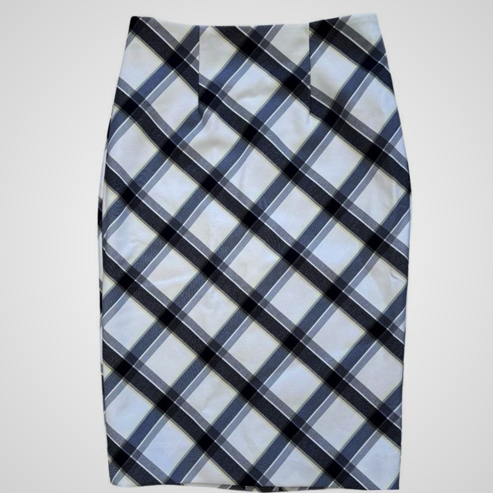 Vintage Doncaster Black and White Midi Pencil Skirt for Work Size XS NWT
